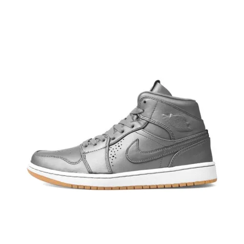 Jordan Air Jordan 1 Ретро MID Nouveau Cool GREY MID Топ Винтажные баскетбольные кроссовки Мужской Серый Белый