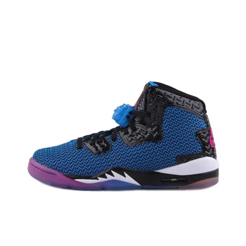 Джордан Spizike Forty High Топ Винтажные Баскетбольные Кроссовки GS Синий Красный