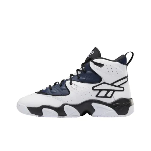 Reebok совместный бренд Avant Guard Амортизация Высокие Топы Винтажные Баскетбольные Кроссовки Унисекс Синий Белый