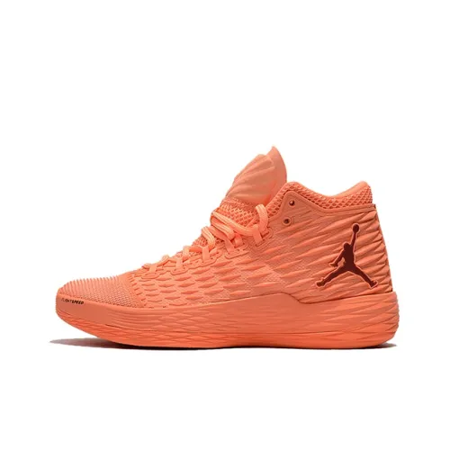 Jordan Melo M13 Энергия Апельсин Амортизаторы Slip-resistant MID Топ Винтажные баскетбольные кроссовки Мужской Апельсин