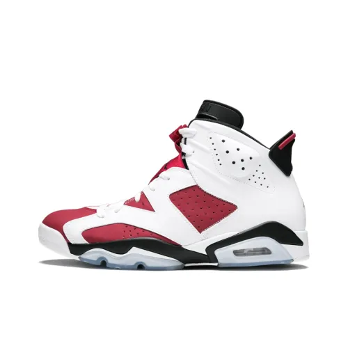 Jordan Air Jordan 6 Ретро Кармин 2014 Амортизаторы Нижняя юбка Резистентный Высокий Топ Винтажные баскетбольные кроссовки Мужской Рубиново-красный