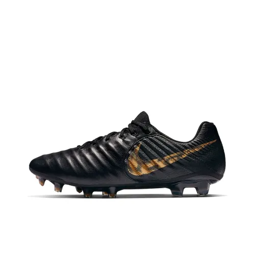 nike Tiempo Legend 7 FG Твердый грунт Амортизаторы Ударопрочный Противоскользящий Мужской Черный Золотой