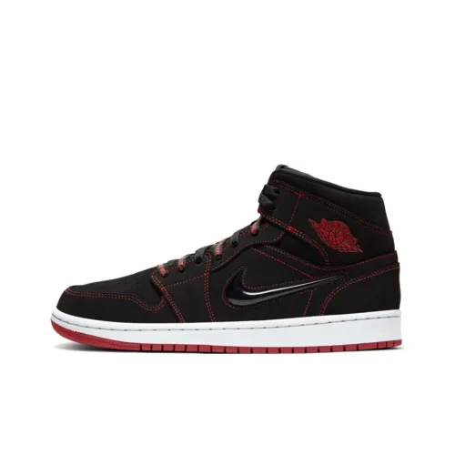 Jordan Air Jordan 1 MID 'Come FLY с ME' Non Нижняя юбка Легкий MID Топ Винтажные баскетбольные кроссовки Мужской Черно-красный