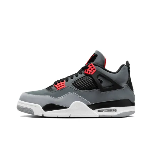 Jordan Air Jordan 4 Retro 'Инфракрасный' MID Топ Винтажные баскетбольные кроссовки Унисекс Черный Серый Красный