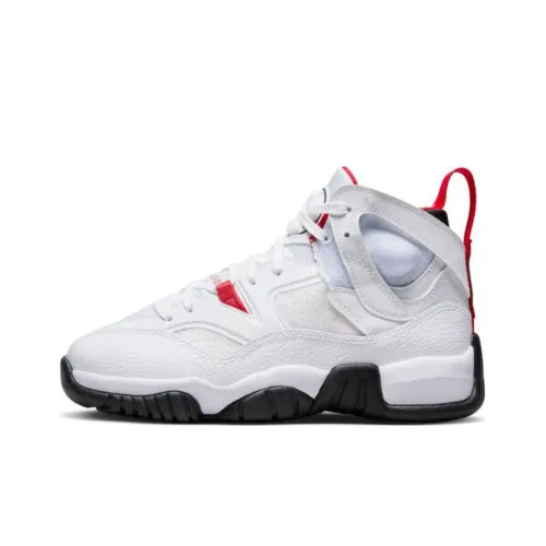 Jordan Jumpman Два Trey Shock Absorbers Противоскользящие Высокие Баскетбольные Кроссовки Винтажные Женские Белые Красные