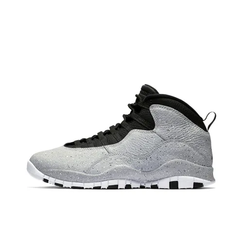 Jordan Air Jordan 10 Cement MID Топ Винтажные баскетбольные кроссовки Мужской Серый Цементный