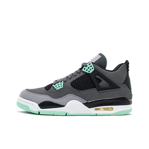Jordan Air Jordan 4 Retro Green Glow Mid Top Vintage Баскетбольные Кроссовки Мужские Серый Зеленый