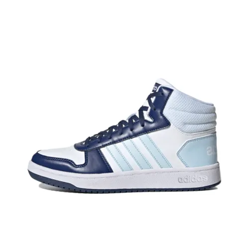 ADIDAS NEO Hoops 2,0 MID Топ Винтажные баскетбольные кроссовки Женские Белый Синий