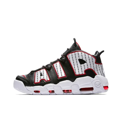 Nike Air More Uptempo Полоска Non Нижняя юбка Легкий MID Топ Винтажные баскетбольные кроссовки Мужской Белый черный красный