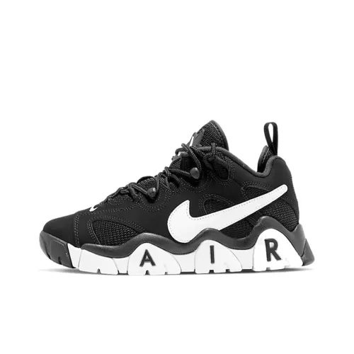 Nike Air Barrage Low Shock Absorbers Slip Resistant Abrasion Resistant Low Top Винтажные баскетбольные кроссовки GS Черный Белый