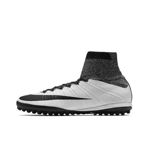 nike MercurialX Proximo TF Шипы Амортизаторы Slip-resistant Abrasion-resistant Футбольные бутсы Мужской Черный Белый