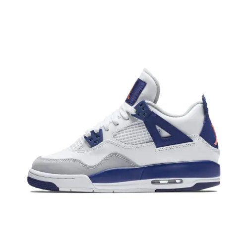 Jordan Air Jordan 4 Retro 'Knicks' MID Топ Винтажные Баскетбольные Кроссовки Женские Сине-Белые