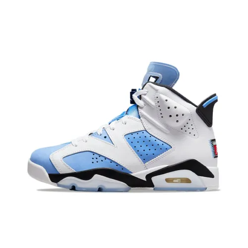 Jordan Air Jordan 6 Retro 'Университетский синий' Высокие топы Винтажные баскетбольные кроссовки Мужские Белый Синий