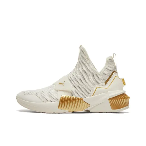 PUMA Provoke Xt MID Амортизация Износостойкий MID Топ Кроссовки для тренировок Женские Экрю Золотой