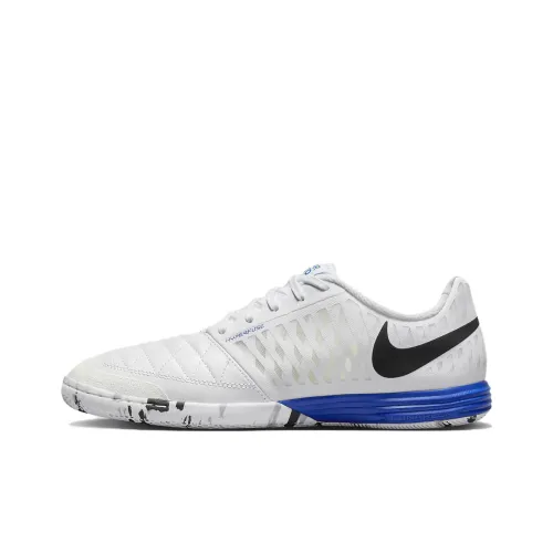 nike Lunar Gato IC IN Амортизаторы Shock Absorbers Противоскользящие Устойчивые к истиранию Футбольные бутсы Унисекс Белый Синий