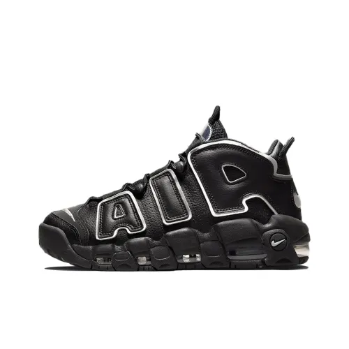 Nike Air More Uptempo Low Топ Винтажные Баскетбольные Кроссовки Женские Черные Серебряные