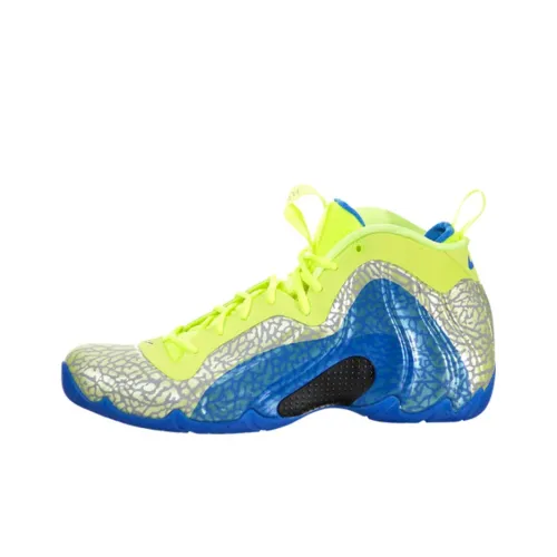 Nike Air Flightposite Exposed Non Bottom Легкий Высокий Топ Винтажные баскетбольные кроссовки Мужской Синий Желтый