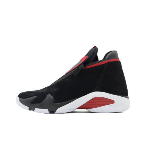 Jordan Air Jordan 14 Jumpman Z Non Slip Легкий MID Топ Винтажные баскетбольные кроссовки Мужской Черный Белый Красный