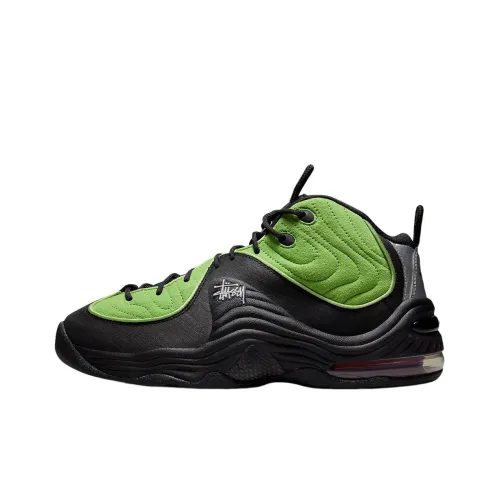 Stussy x Nike Air Max Penny 2 MID Топ Винтажные баскетбольные кроссовки Унисекс Зеленый Черный