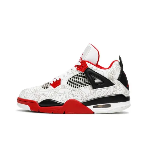 Jordan Air Джордан 4 противоскользящий устойчивый к истиранию легкий низкий топ винтажные баскетбольные кроссовки мужской красный белый