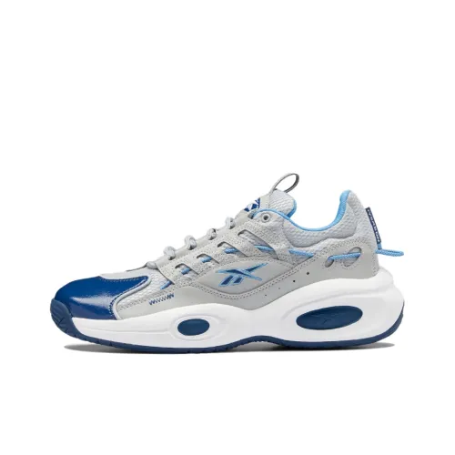Reebok Solution MID Low Топ Винтажные Баскетбольные Кроссовки Унисекс Серый Синий