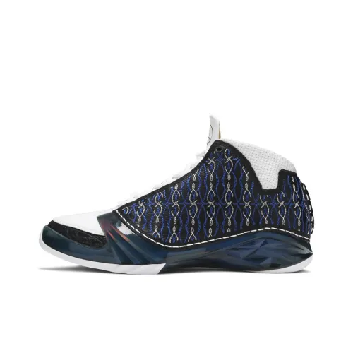 Jordan Air Jordan 23 Motorsports Wizards Non Slip Легкий MID Топ Винтажные баскетбольные кроссовки Мужской Синий