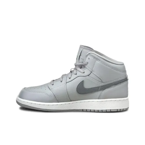 Jordan Air Jordan 1 Ретро MID Wolf GREY Cool GREY MID Top Винтажные баскетбольные кроссовки Женские Серый