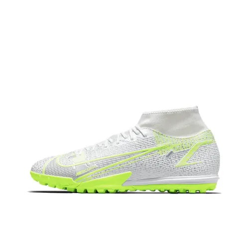 Nike Mercurial Superfly 8 TF Шипы Slip-resistant Abrasion-resistant Футбольные бутсы Унисекс Silver Yellow
