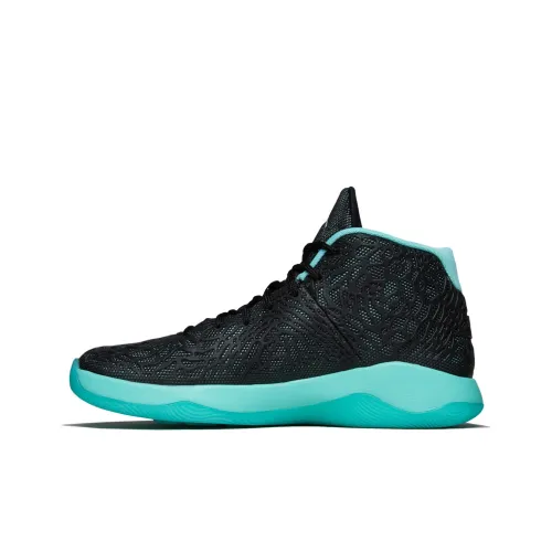 Джордан Shock Absorbers Slip-Resistant Abrasion-Resistant MID Топ Винтажные Баскетбольные Кроссовки Мужские Черные Зеленые