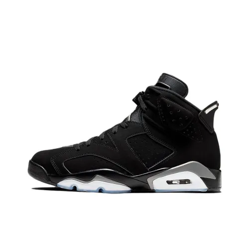 Jordan Air Jordan 6 Retro 'Металлическое серебро' Высокие топы Винтажные баскетбольные кроссовки Мужские Черный Серебряный