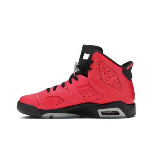 Jordan Air Jordan 6 Retro Инфракрасный Красный 23 Non Slip Легкий Высокий Топ Винтажные Баскетбольные Кроссовки Женские Черный Красный