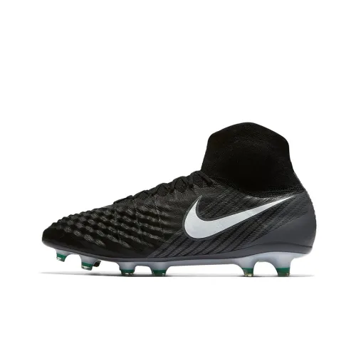 Nike Magista Obra 2 FG Твердый Грунт Амортизаторы Ударопрочный Противоскользящий Аbrasion Resistant Футбольные бутсы Мужской Черный