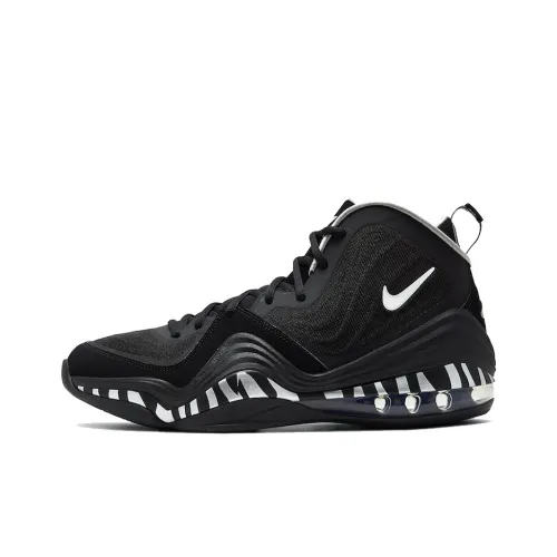 Nike Penny AIR 5 Shock Absorbers Slip-resistant High Top Vintage Basketball Shoes Men's Black White