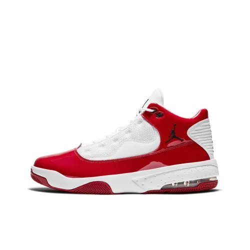 Jordan Max Aura 2 Ma Shock Absorbers Slip-Resistant Abrasion-Resistant MID Топ Винтажные баскетбольные кроссовки Мужские Белый Красный