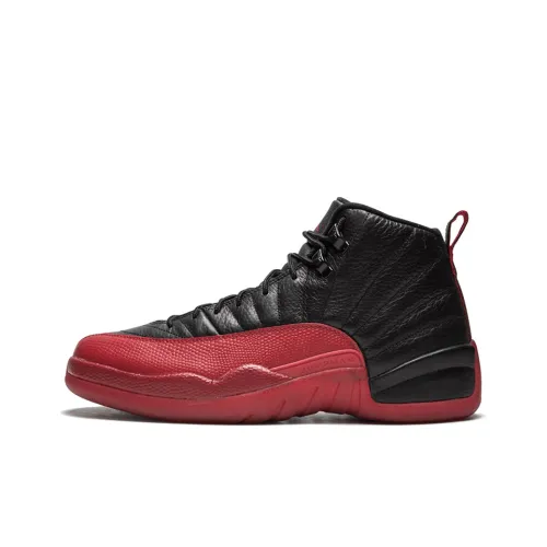 Jordan Air Jordan 12 Retro Flu Game High Top Винтажные баскетбольные кроссовки Мужские Черные Красные 2016 Edition