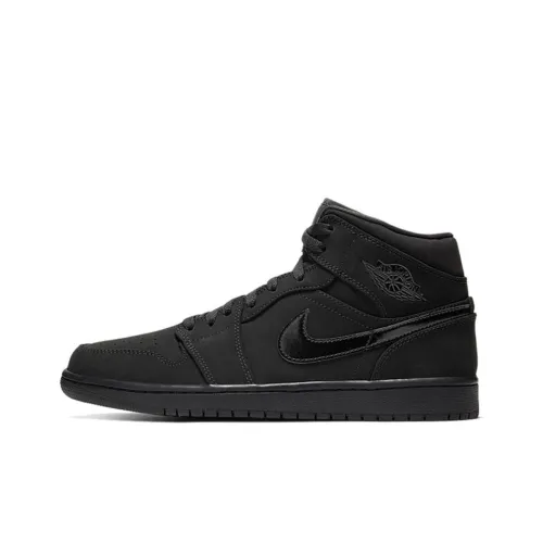 Jordan Air Jordan 1 MID Амортизаторы Slip-resistant MID Топ Винтажные баскетбольные кроссовки Мужской Черный