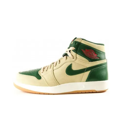 Jordan Air Jordan 1,5 Dune Shock Absorbers Нижняя юбка Резистентный Высокий Топ Винтажные баскетбольные кроссовки Мужской Песочный Зеленый