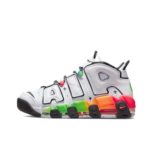 Nike Air More Uptempo 96 MID Топ Винтажные Баскетбольные Кроссовки Унисекс Белый Радужный