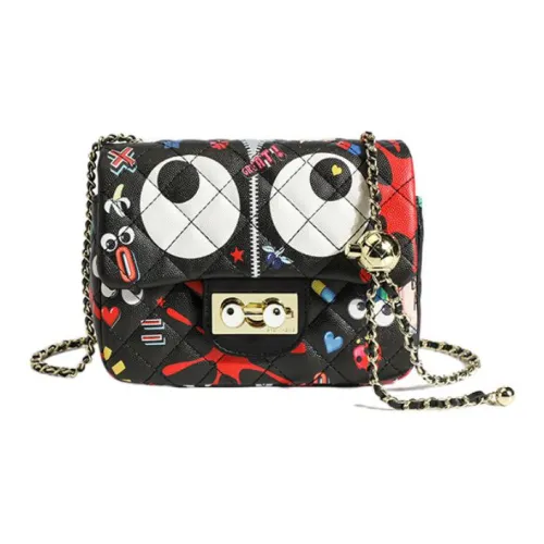 EYE THEME Сумка через плечо из синтетической кожи маленькая женская черная белая