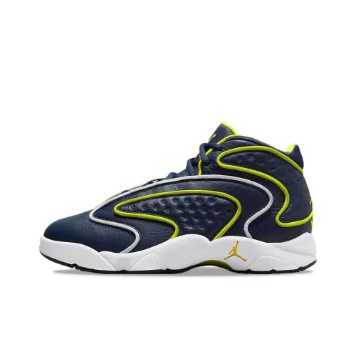 Jordan Jumpman OG Slip Resistant Abrasion Resistant Легкий High Топ Винтажные баскетбольные кроссовки Женские Морской синий