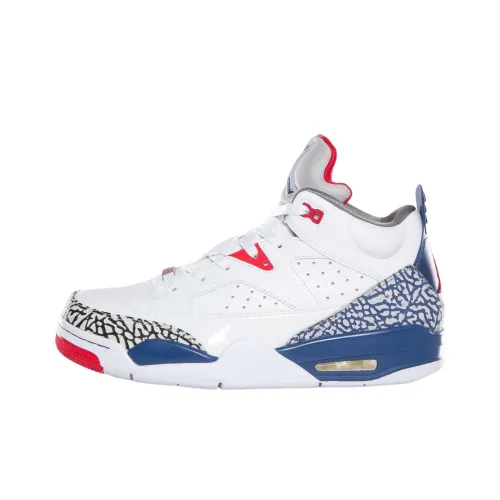 Джордан Son of Mars Low True Синий Нескользящий Легкий MID Топ Винтажные Баскетбольные Кроссовки Мужские Белый Синий