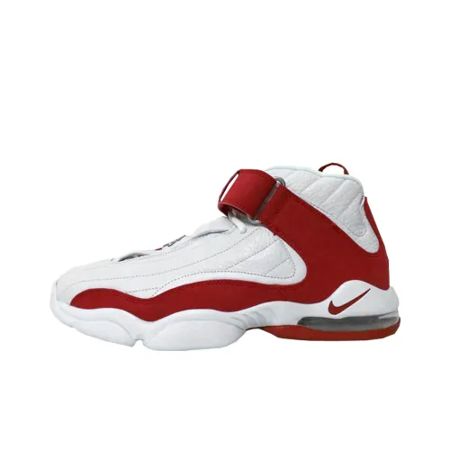 Nike Penny IV Anti-Slip Легкий MID Топ Винтажные баскетбольные кроссовки Мужской Белый Красный