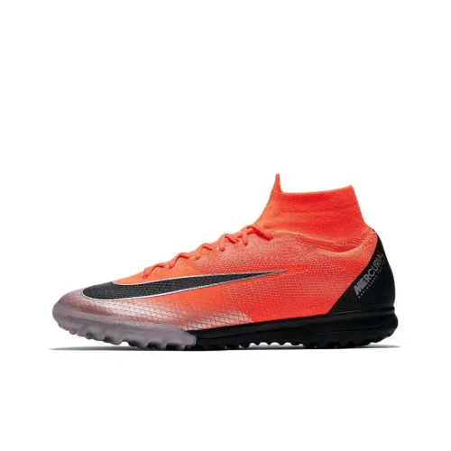 Nike Mercurial Superfly 6 TF Шипы Anti-Slip Легкие Футбольные бутсы Мужские Оранжевые Черные