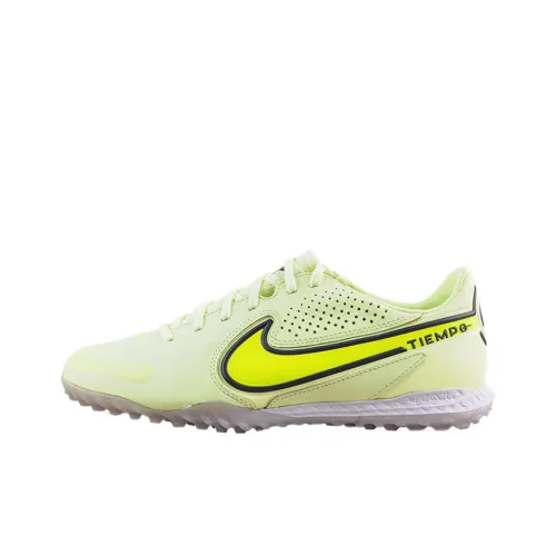 Nike Tiempo Legend 9 TF Шипы Амортизаторы Slip-resistant Футбольные бутсы Унисекс Неоново-желтый
