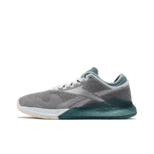 Reebok Nano 9,0 Амортизация и Дышащие Низкие Кроссовки для Тренировок Женские Серые Зеленые