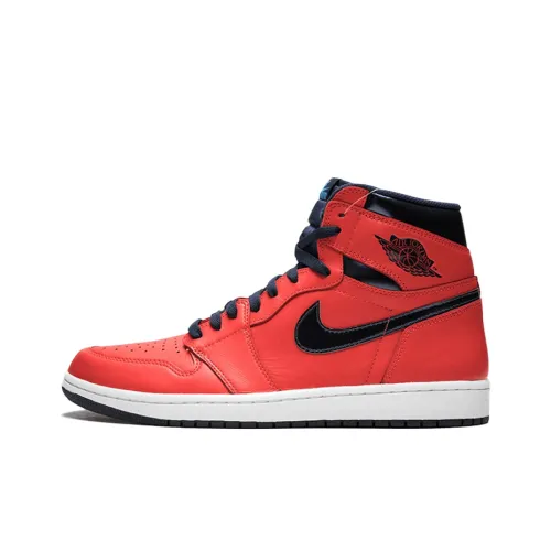 Jordan Air Jordan 1 Ретро David Letterman Non Slip Легкий High Top Винтажные баскетбольные кроссовки Мужской Красный Синий