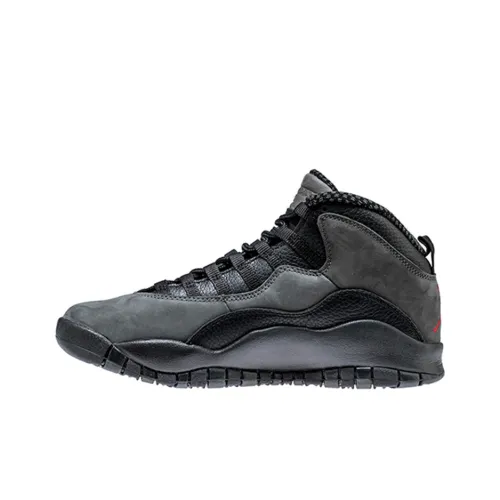 Jordan Air Джордан 10 Темная тень Нескользящий Легкий MID Топ Винтажные баскетбольные кроссовки Мужской Черный Серый