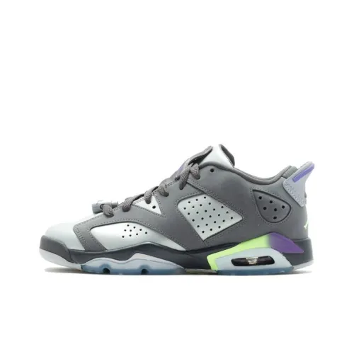 Jordan Air Jordan 6 Retro Low Темный GREY Low Top Винтажные баскетбольные кроссовки Женские Серо-серебристый