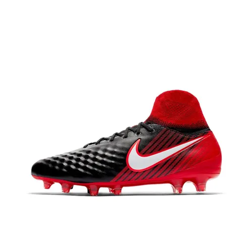 Nike Magista Orden 2 FG Твердый Грунт Амортизаторы Уменьшение Ударов Противоскользящие Устойчивые к Износу Футбольные Бутсы Мужские Черные Красные