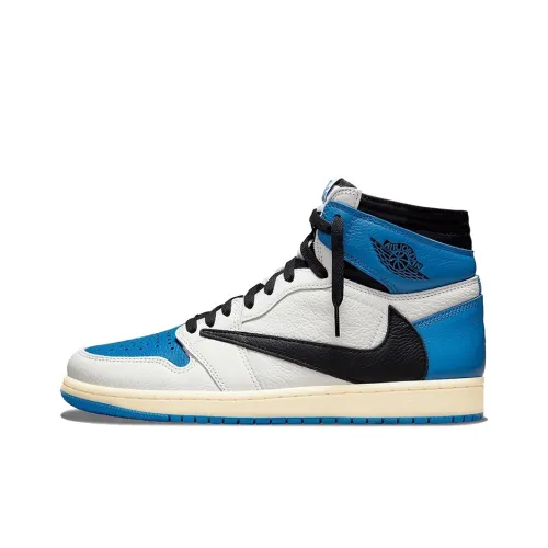 JORDAN Air Jordan 1 Винтажные баскетбольные кроссовки High Top Синий Белый Черный Унисекс